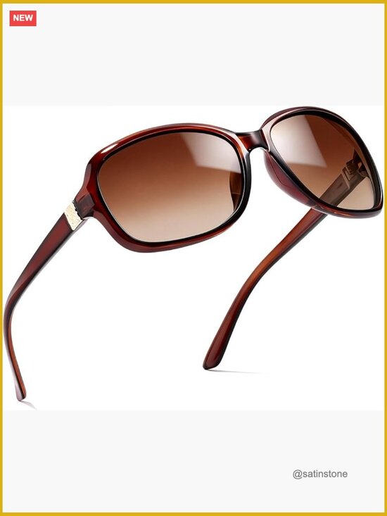 Polarized Square Sunglasses with UV400 Protection Wrap Around Shade main image 4